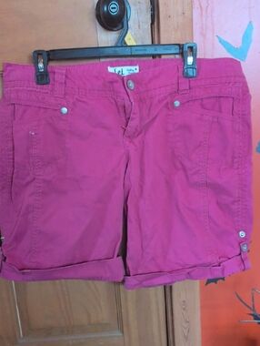 Women’s Magenta Roll-Cuff Shorts